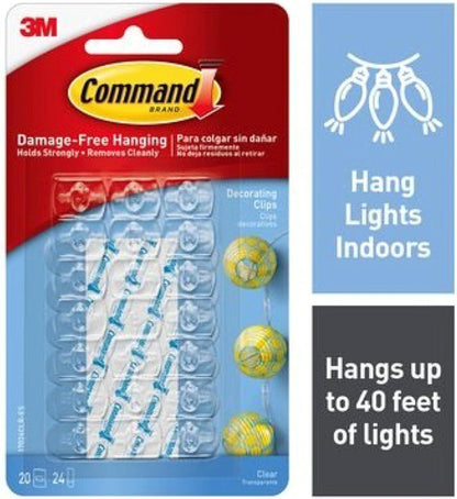 Command 17026CLR-ES Decorating Clips, Clear, 20-Clips