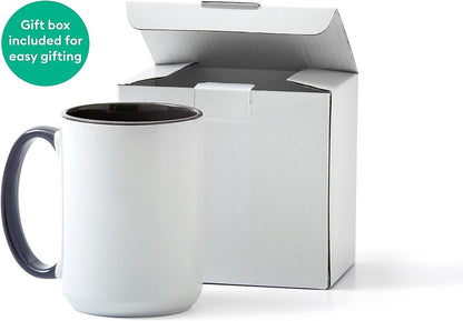 Cricut Blank Mug, Ceramic-Coated, Dishwasher & Microwave Safe Mug to Decorate, Cricut Mug Press & Infusible Ink Compatible,15 Oz Sublimation Mug, Ideal for Crafts and Printing, 2 Count, White