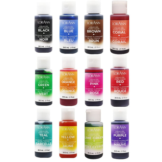 LorAnn Liquid Gel Food Color Assortment - 12 Pack