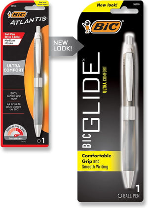 BIC Atlantis Ultra Comfort Ballpoint Pens, Assorted Barrels, 6 Count (Pack of 1)