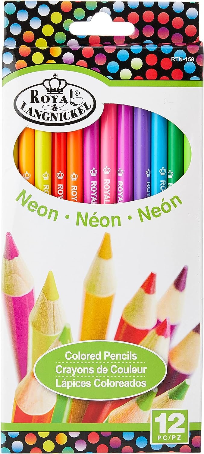 Royal Brush RTN-158 Neon Colored Pencils-12/Pkg