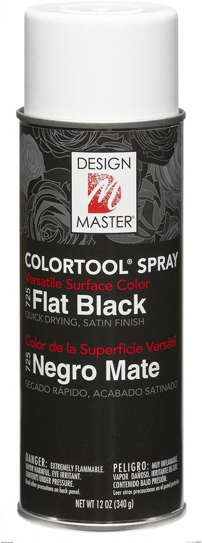 design master Colortool Floral Spray Paint 12oz Flat Black Y