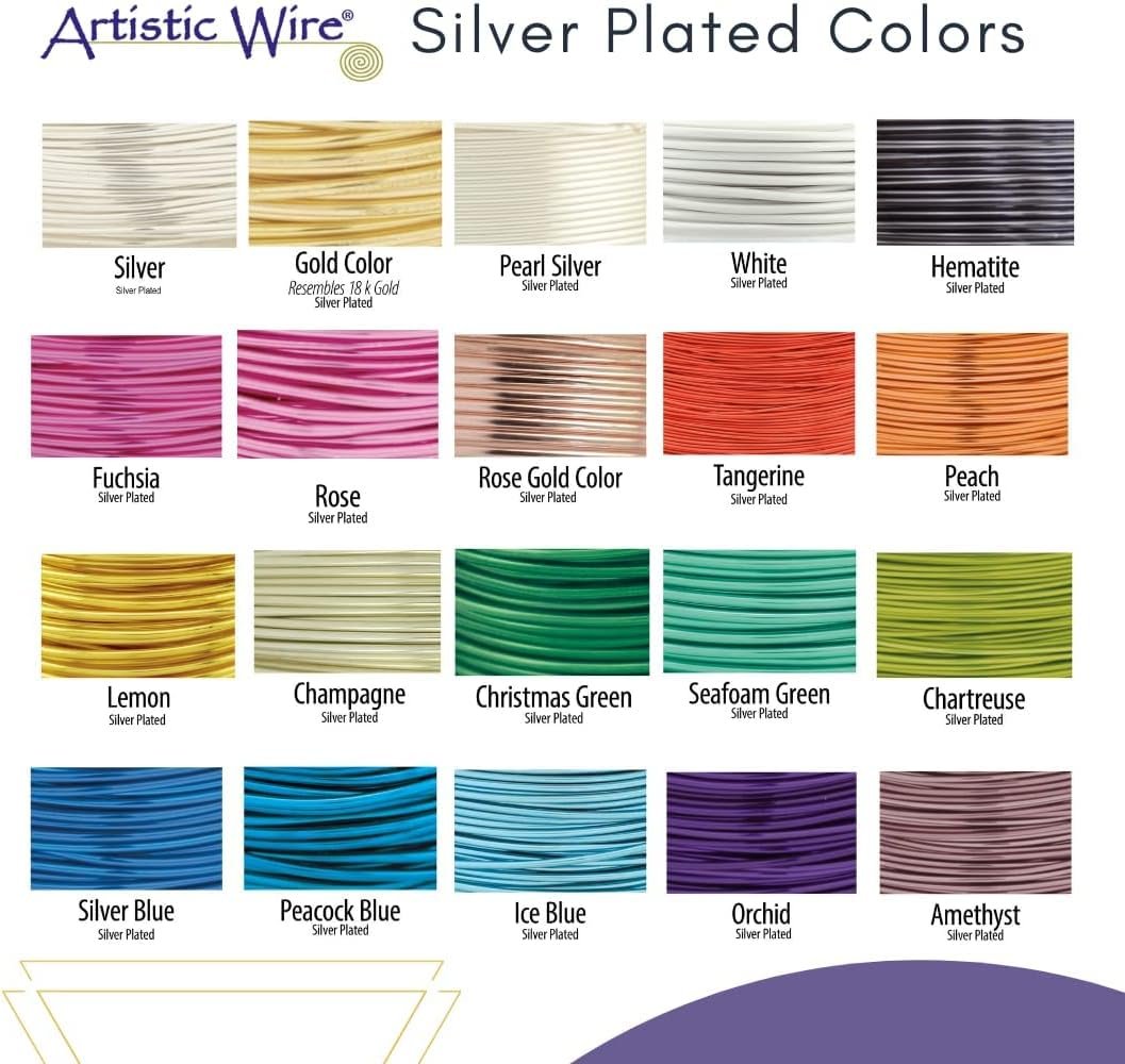 Artistic Wire Silver Plated Wire Coil - 10 12 14 16 Gauge Thick Jewelry Making Wrapping Wire for Beading and Crafts, Rings, Crystals, Earrings