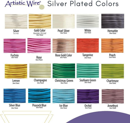 Artistic Wire Silver Plated Wire Coil - 10 12 14 16 Gauge Thick Jewelry Making Wrapping Wire for Beading and Crafts, Rings, Crystals, Earrings