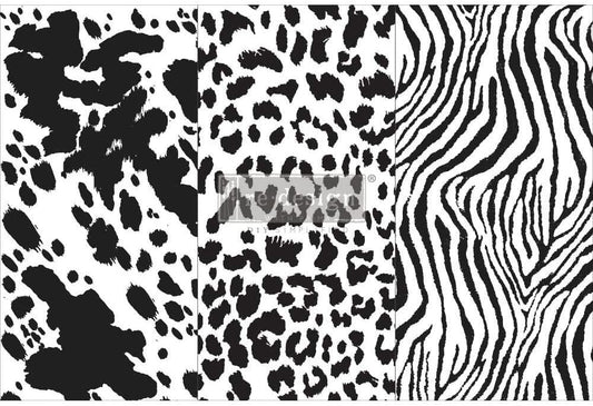 Prima Marketing Re-Design Decor Transfers 6"X12" 3/Sheets-Animal Patterns -RE656690