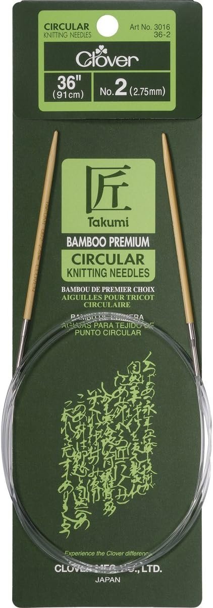 CLOVER - Bamboo Circular Knitting Needles 36" - Size