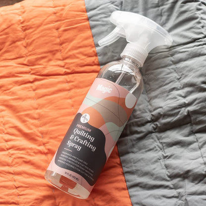 Magic Premium Quilting Crafting Spray Bottle – Fabric Spray for Cutting, Creasing, and Sewing Wrinkle Spray (16oz Trigger)