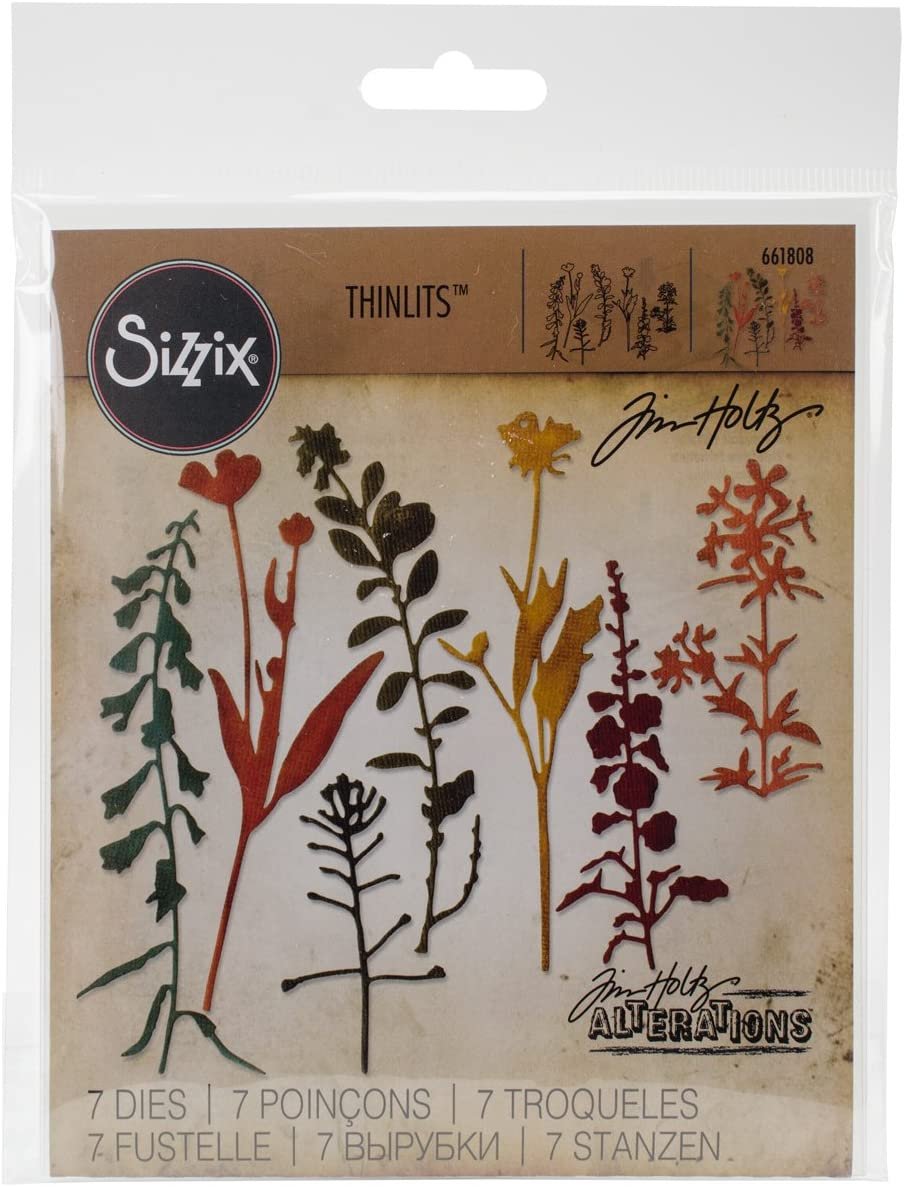 Sizzix Thinlits Die Set 661808, Wildflowers 2 by Tim Holtz, Multi Color, One Size