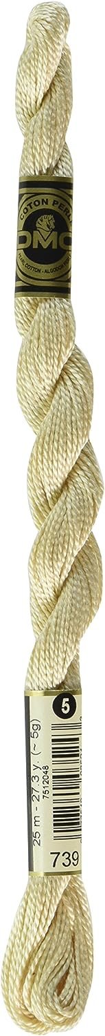 DMC 115 5-739 Pearl Cotton Thread, Ultra Very Light Tan, Size 5