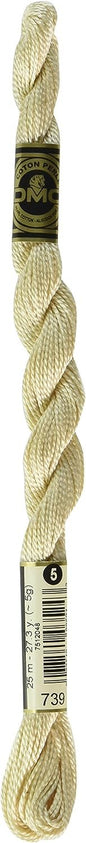 DMC 115 5-739 Pearl Cotton Thread, Ultra Very Light Tan, Size 5