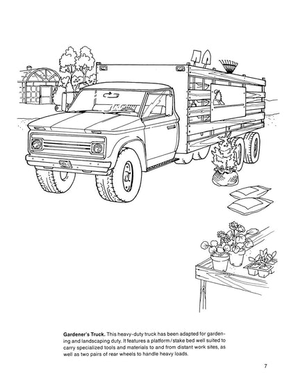 Trucks Coloring Book (Dover Planes Trains Automobiles Coloring)