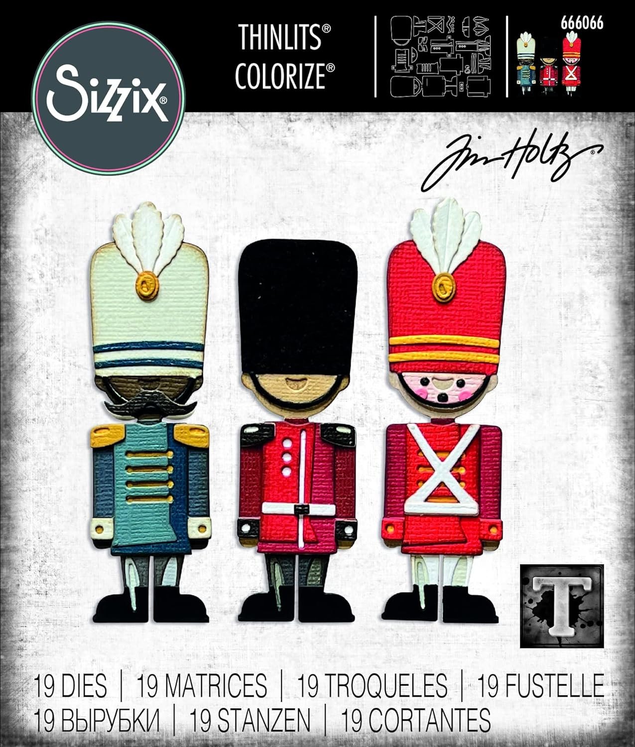 Sizzix Thinlits Die Set 19PK Harvey Colorize by Tim Holtz | 666066 | Chapter 4 2022 Wafer, Grey