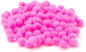 Cousin DIY Pink Light 1/2 inch Poms, 100 Pack