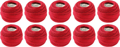 DMC 116 8-321 Pearl Cotton Thread Balls, Red, Size 8