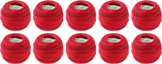 DMC 116 8-321 Pearl Cotton Thread Balls, Red, Size 8