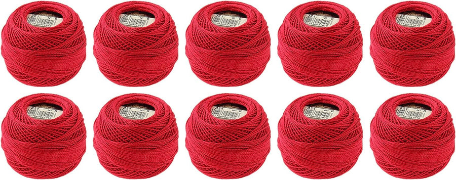 DMC 116 8-321 Pearl Cotton Thread Balls, Red, Size 8