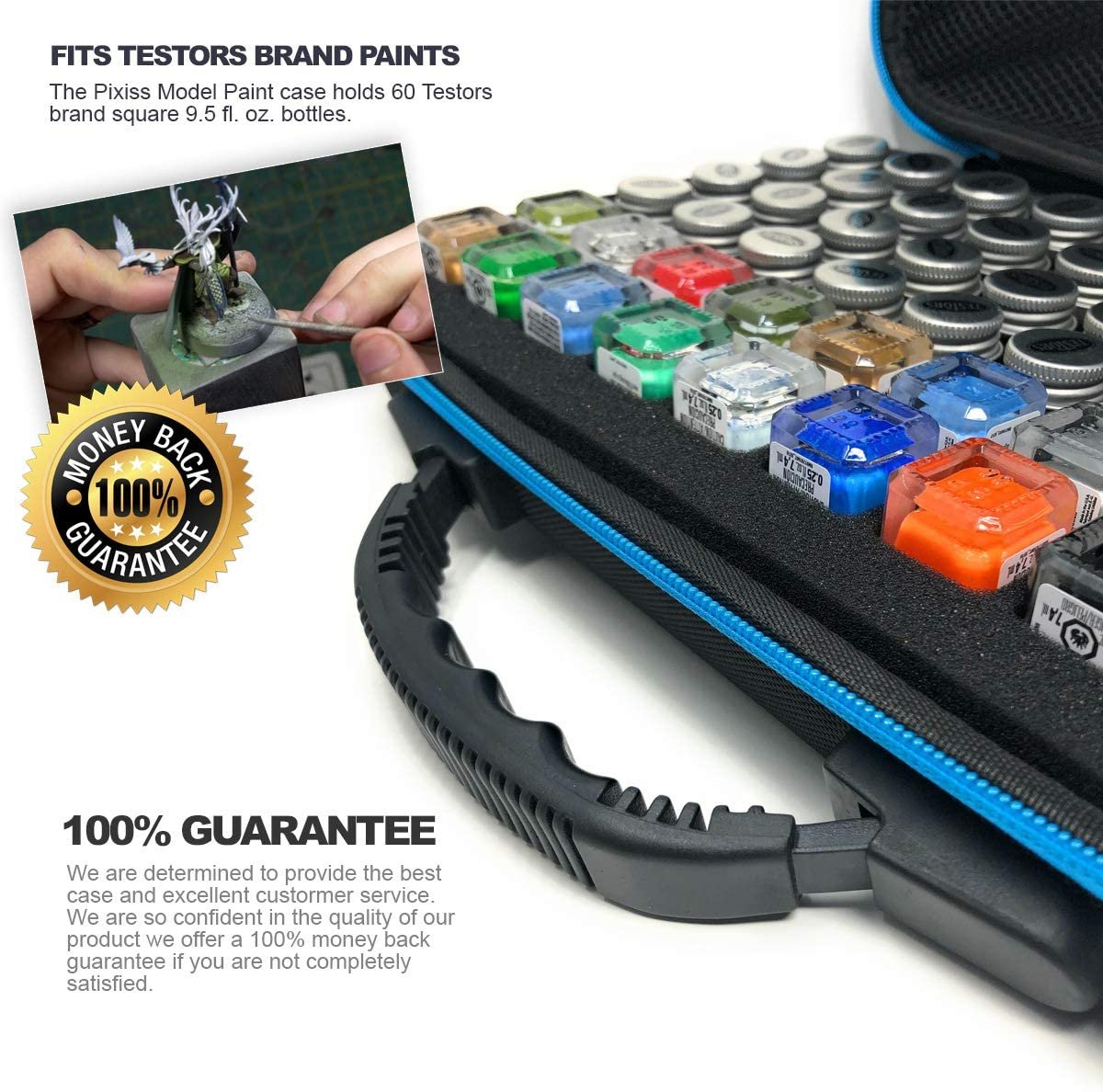 PIXISS Model Paints Storage Case (60 & 30 Count) Square