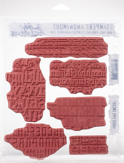 Stampers Anonymous CLING RBBR STAMP SET FADED TYPE