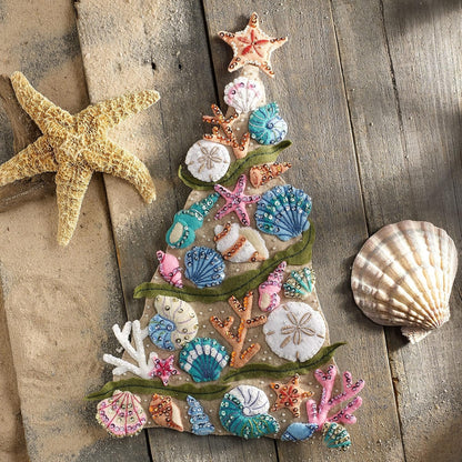 Bucilla Felt Applique Wall Hanging Kit, Coastal Christmas, Perfect for DIY Arts and Crafts, 89500E