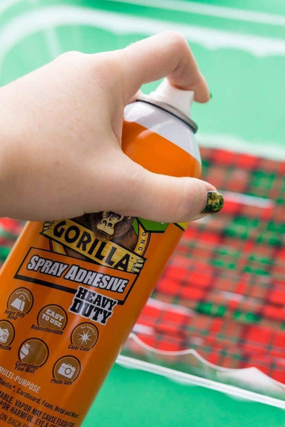 Gorilla Heavy Duty Spray Adhesive, Multipurpose and Repositionable, 11 ounce, Clear, (Pack of 2)