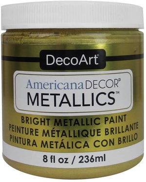 DecoArt Ameri Deco MTLC Americana Decor Metallics 8oz Soft Gold, 8 Fl Oz (Pack of 1)