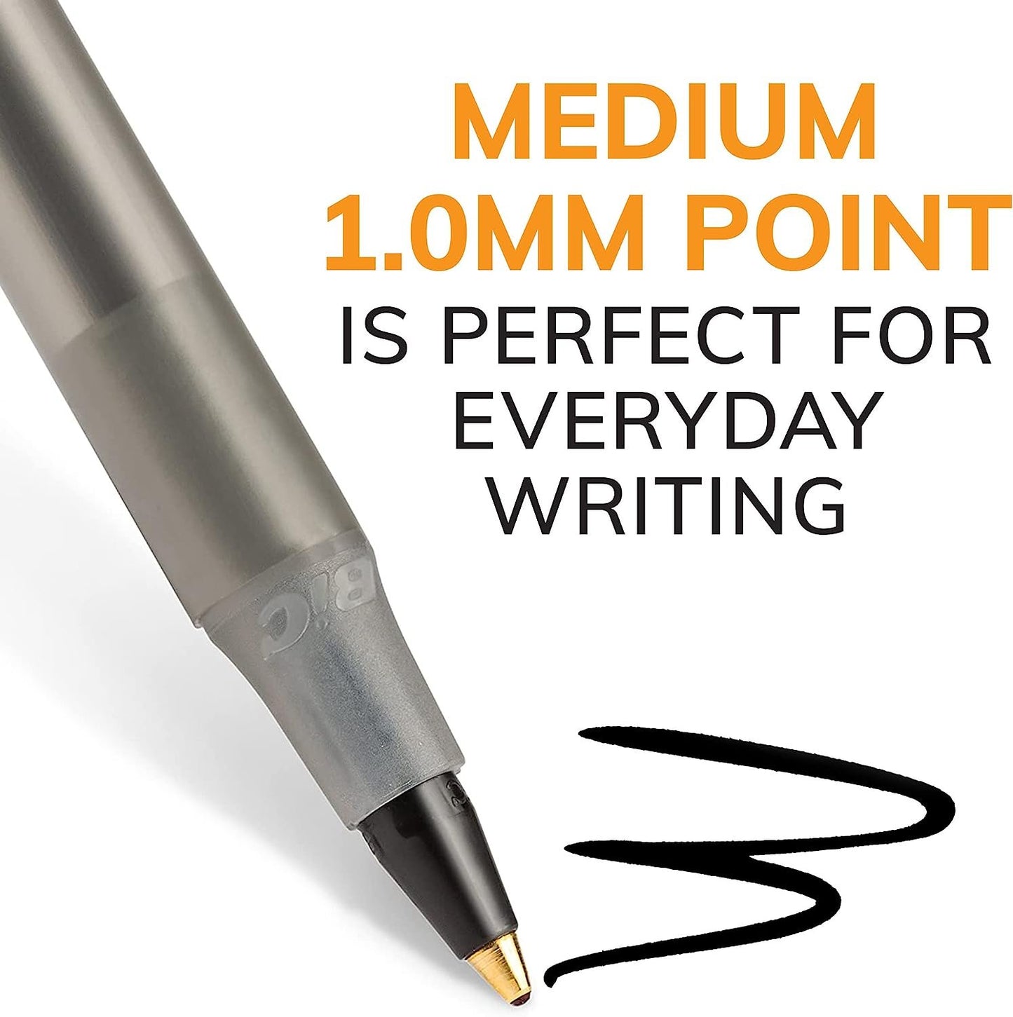 BIC Round Stic Xtra Life Ballpoint Pen, Medium Point (1.0mm), Black, 10-Count