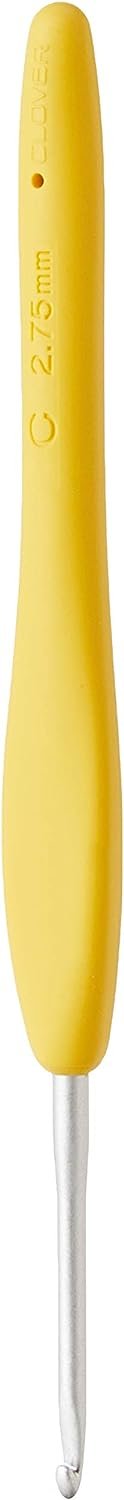 Clover 1041/C Yellow Amour Crochet Hook, Size C, 2.75mm