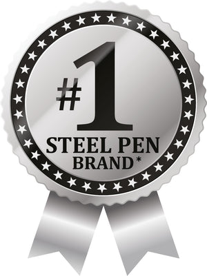 Zebra Pen F-301 Retractable Ballpoint Pen, Stainless Steel Barrel, Bold Point, 1.6mm, Black Ink, 2-Pack