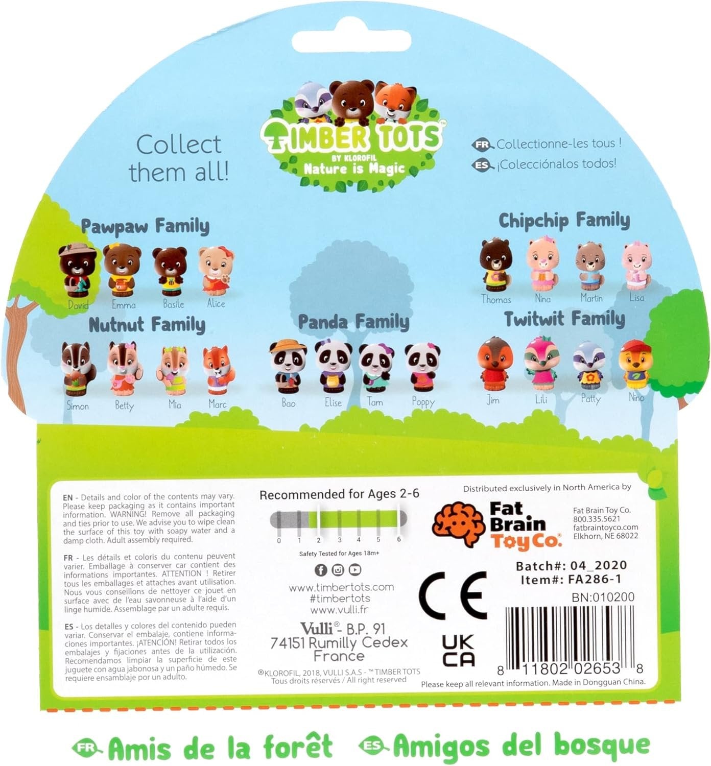 Fat Brain Toys Timber Tots Forest Friends Set of 7 - Classic Imaginative Play for Ages 2+