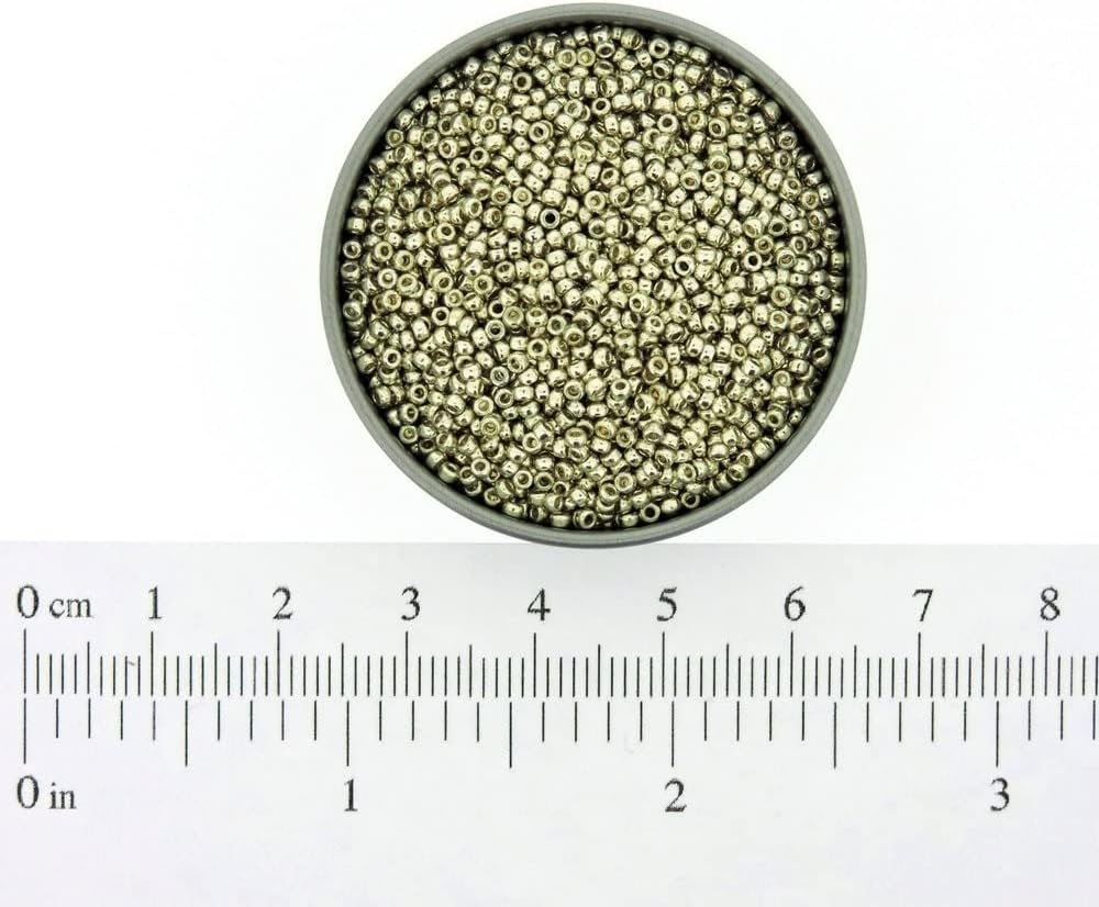 Round Rocaille's Seed Beads Size 15/0 8.2g Duracoat Galvanized Silver 15-4201