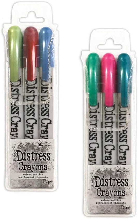 Bundle- Ranger Ink - Tim Holtz - Christmas - Distress Crayons - Pearl - Set 3 & 4