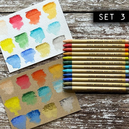 Tim Holtz Distress Watercolor Pencils Set 1, 2 and 3-36 Woodless Watercolor Pencils