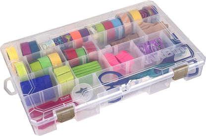 ArtBin 4006AB Medium Solutions Box with Dividers, Art & Craft Organizer, [1] Plastic Storage Case, Clear