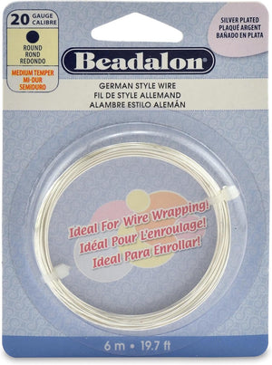 Beadalon German Style Wire Tarnish Resistant Silver Plate 20 Gauge 19.7 ft. roll