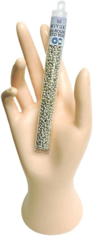 Round Seed Bead Size 8/0 22g-tube Galvanized Silver