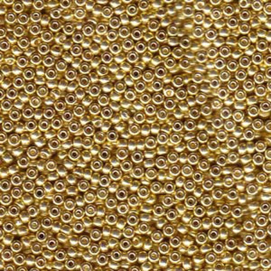 Galvanized Gold Miyuki Japanese round rocailles glass seed beads 11/0 Approximately 24 gram 5 inch tube