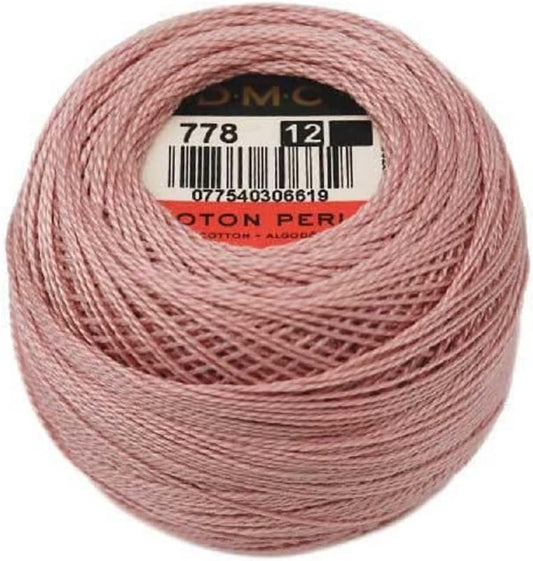 DMC 116 12-778 Pearl Cotton Thread Balls, Very Light Antique Mauve, Size 12