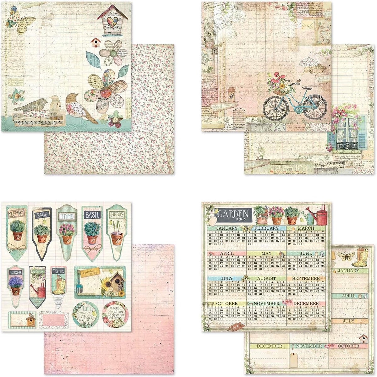 Stamperia Intl Scrapbooking Paper, Multi-Colored 10 Pack