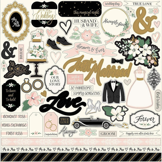 Echo Park Paper Wedding Day Cardstock Stickers 12"X12"-Elements