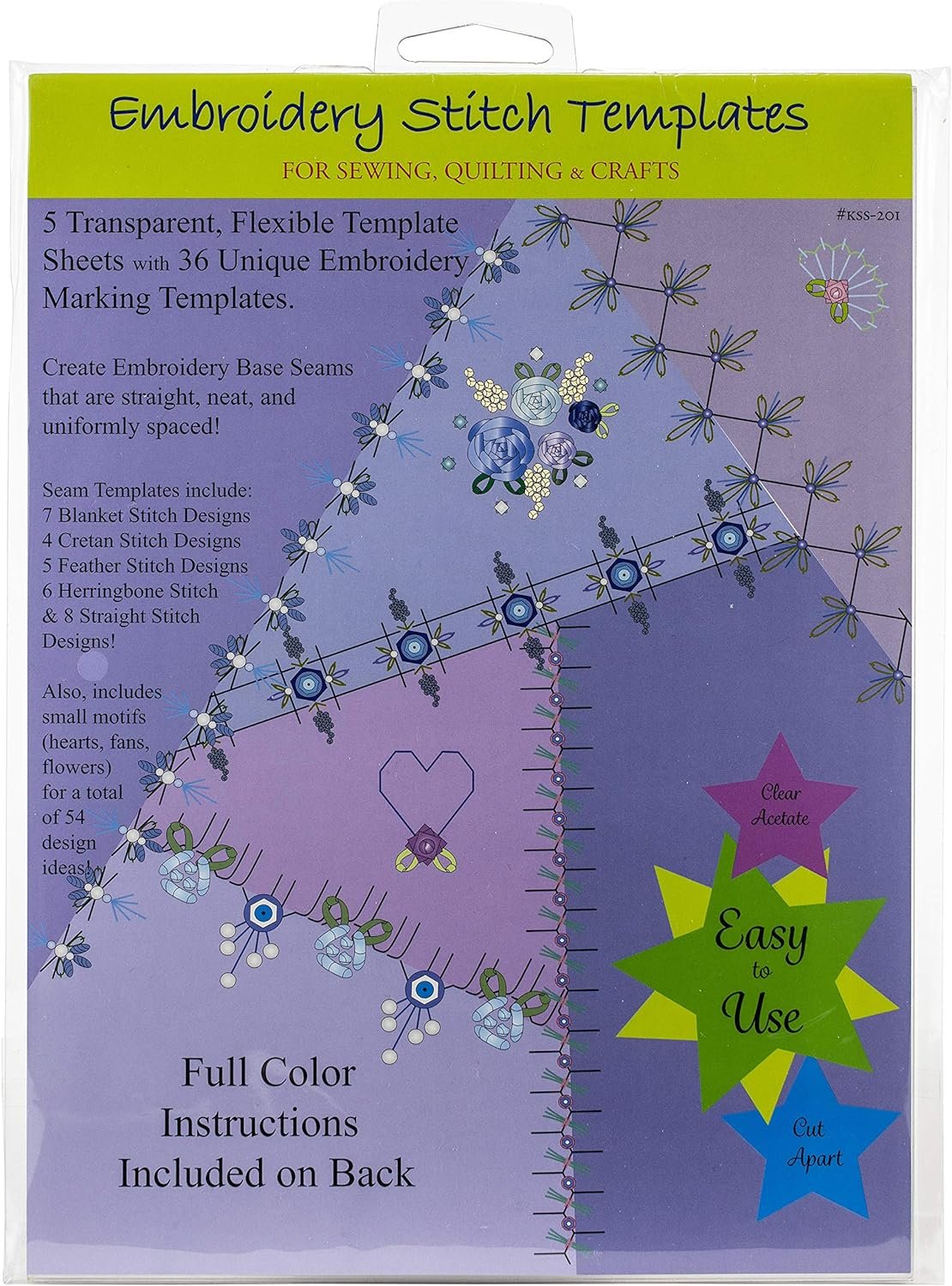 Creative Impressions Embroidery Stitch Template Set-5/Pkg, 5/Pkg