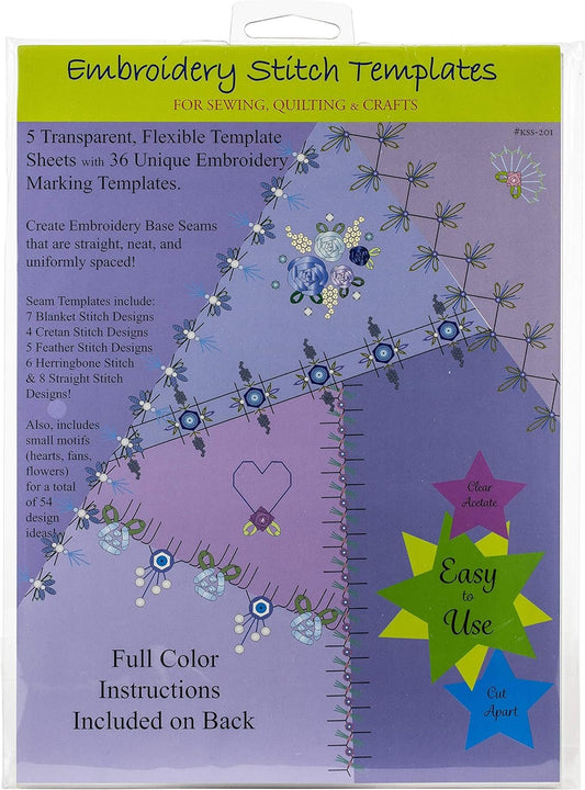 Creative Impressions Embroidery Stitch Template Set-5/Pkg, 5/Pkg