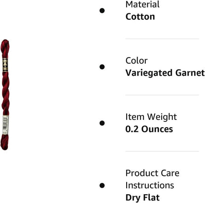 DMC 115 5-115 Pearl Cotton Thread, Variegated Garnet, Size 5