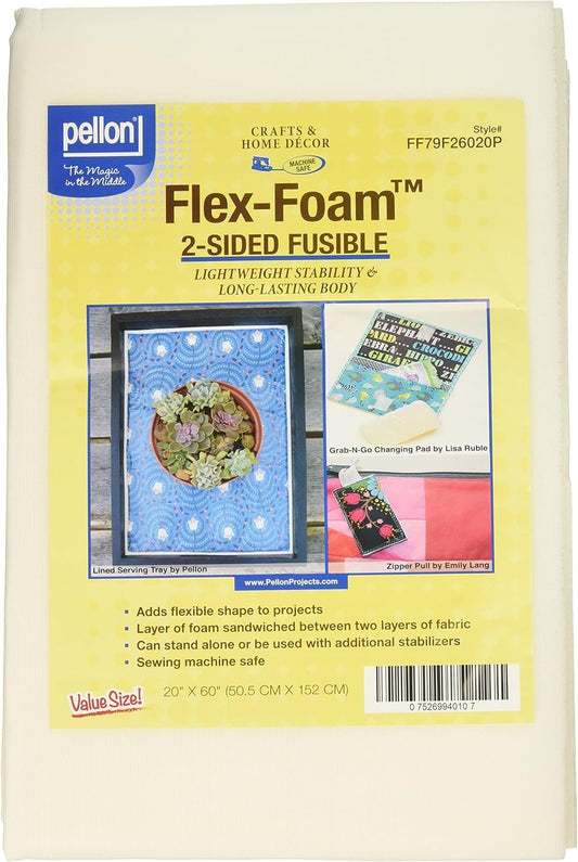 Pellon Flex-Foam stabilizer, 20" x 60", White