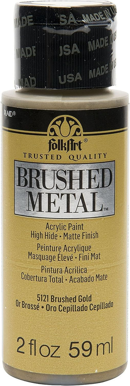 FOLKART Brushed Metal Paint, 2 oz, Pale Silver