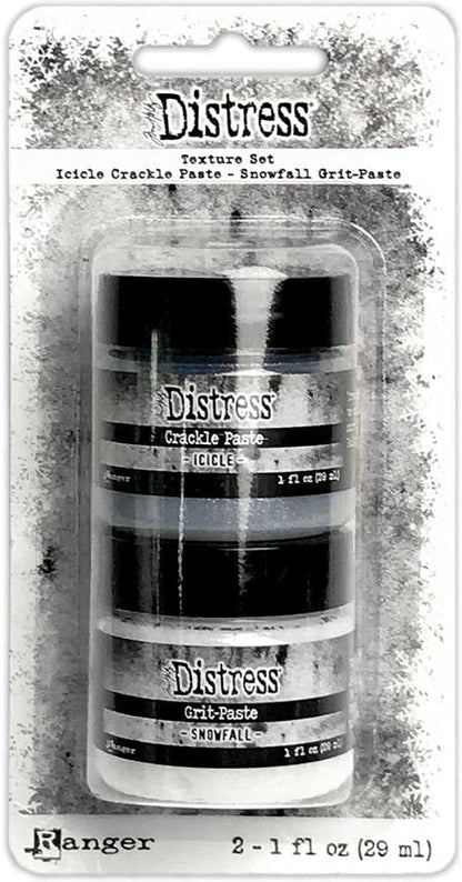 Ranger - Tim Holtz Distress Holiday Sparkle Set & Holiday Texture Set - 4 Jars - Two Set Bundle, red green