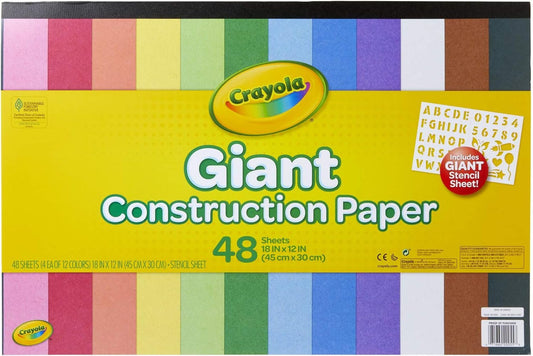 Crayola® Giant Construction Paper and Stencil Set, Tabloid Extra Paper Size, Assorted Colors