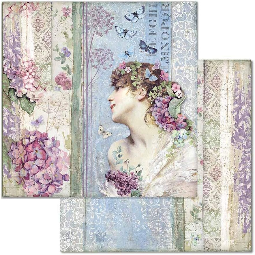 STAMPERIA INTL, KFT (3PL) Paper PAD 12X12 10PK, Hortensia, 10 Designs/1 Each