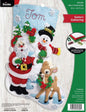 Bucilla, Santa's Gathering, Felt Applique Christmas Stocking, 18"