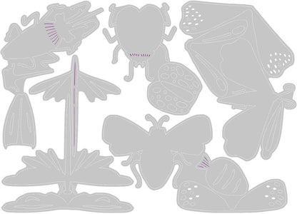 Sizzix Thinlits Die Set 5PK Funky Insects by Tim Holtz, 665364, Multicolor