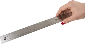 Westcott 10417 Stainless Steel Metal Ruler with Non-Slip Cork Base, 18 In